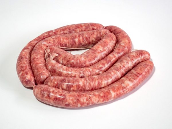 Salsiccia lunga di maiale fresca